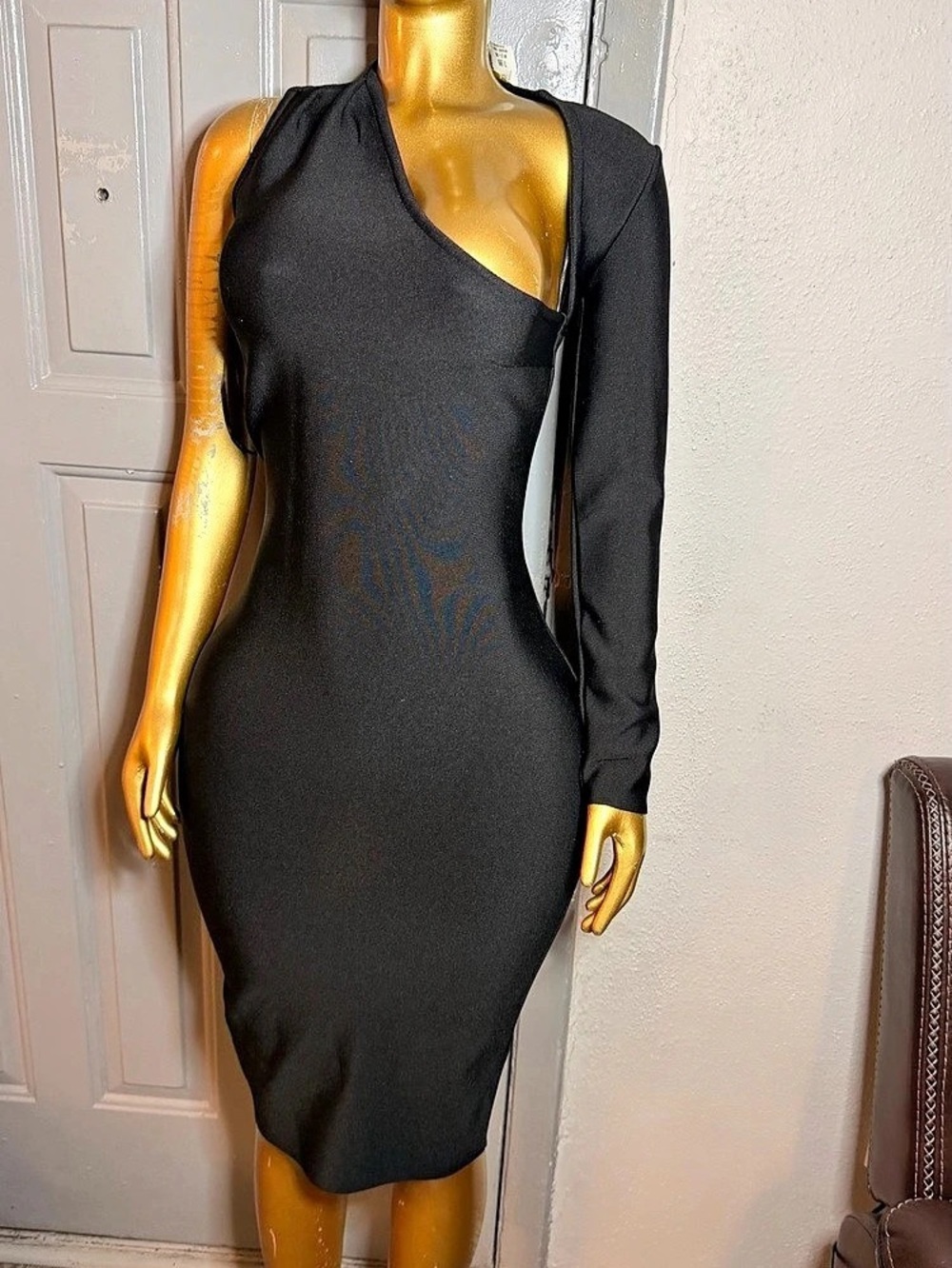 Fashion Nova Jaiden Cut Out Midi Dress Black Medium